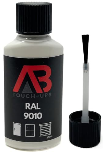 RAL 9010 Touch Up Paint Bottle 30ml With Brush Multi Use Window Door Metal Plastic Outdoor