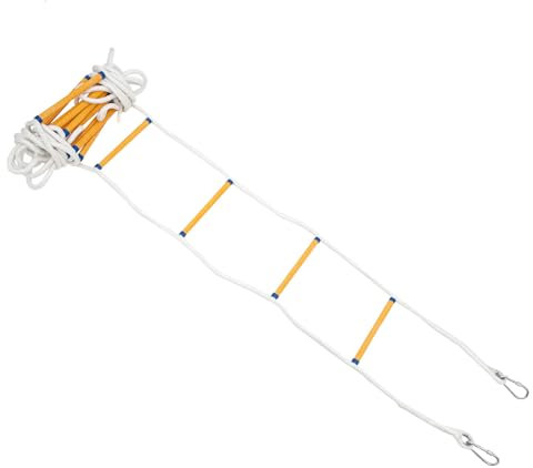 Strickleiter Rettungsleiter, 7/10m Feuerwehrleiter Notfall Feuer Flucht Leiter mit Karabinern, für Ingenieurbau, Feuerrettung, Tiefbau, Outdoor-Erweiterung (10 Meter lang)
