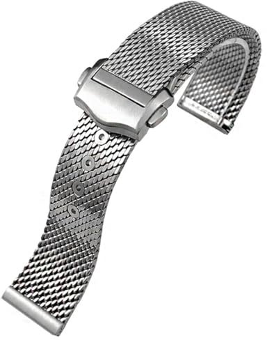 SOMKB Massives Titanstahl 20mm Uhrenarmband für Omega 007 Edition Seamaster Diver 300M No Time To Die Uhrenarmband, 20 mm, Achat