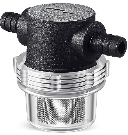 SAKEIOU Filtro per Pompa dell'Acqua, Filtro in Linea con portagomma da 1/2 Pollice Filtro spruzzatore Twist-on per Pompa dell'Acqua Camper Camper Barche