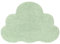 RugVista Happy Cloud Teppich, Kinderzimmerteppich, 100 x 150 cm, Oval, Kinderteppich für Kinder, Baumwolle, Spielteppich Babys Junge Mädchen, Keine schädlichen Stoffe, Minzgrün