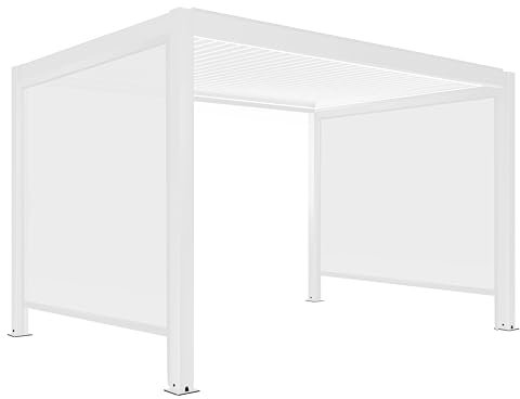Oviala Pergola bioclimatica autoportata motorizzata illuminata 3x4m 2 tende