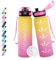 Honeyholly Gourde Sport, 500ml Étanche & Réutilisable, Gourde Enfant, Motivation avec Filtre Gourde, Bouteille, Bouteille d'eau, pour Gym, enfant, École, Bureau, Yoga