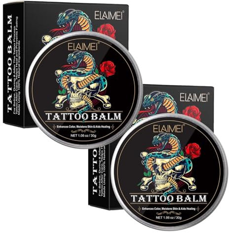P-Beauty Lot de 2 baumes de soin pour tatouage à l'aloe vera 30 g – Crème de tatouage frais – Soin & après-rasage – Baume de soin pour tatouage Hydrate et nourrit la peau – Crème de protection pour