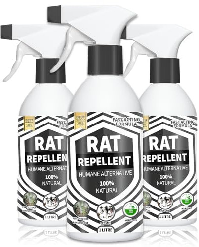 Rat Repellent Spray - 100% Natural Non-Toxic Formula - Safe for Pets and Humans - Effective Indoor & Outdoor Barrier - Prevents Rats in Car Engines & Gardens (500ml)
