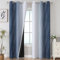 VEHEDE Ombre Farbverlauf Schallschutz Blickdichte Vorhänge Wohnzimmer, Verdunklungsvorhänge, Thermovorhang Kälteschutz Gardinen mit Ösen Schlafzimmer, H 214 x B 107 cm, Dunkelblau und Weiß, 2er Set