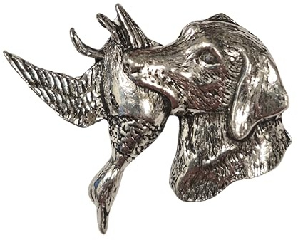 Pin Jagdhund mit Ente – Pin Hund Natur Geschenk Waldwächter Deutsch Ständer Labrador Jagdnadel Jäger Jagd Jagd Jagd Pin Pinn Männer Pin, One Size, Kein Edelstein