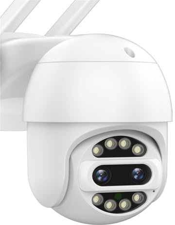 JOLIANE 8MP 4K Outdoor IP Camera 8x Zoom Dual Lens Video Surveillance PTZ Camera HD Wireless Human Detect CCTV Cam for Home Security(8MP Camera)