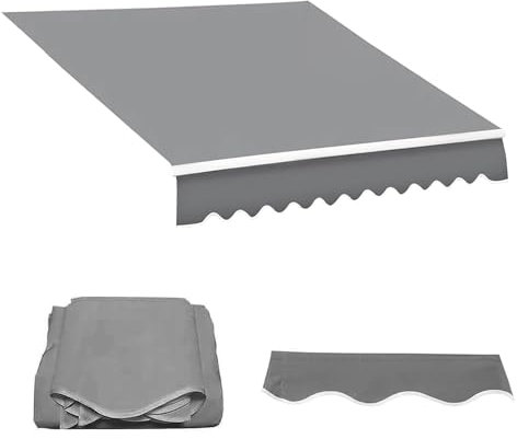 UV-beständig Markisenbespannung Markisenstoff Aus Polyester Markisentuch Mit Volant Für Balkon Veranda Markisen 4x2.0m 4.5x2.5m 6x2.5m (ohne Rahmen)(4x2.5m)