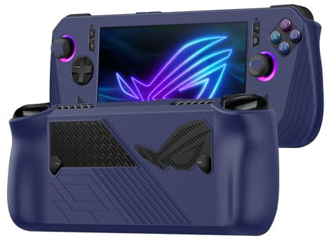 Palumma Custodia protettiva in silicone per ASUS Rog Ally X 2024 Gaming palmare custodia protettiva accessori per ASUS Rog Ally X 2024 Gaming Handheld (blu)