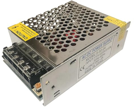 A-DIGISHUO 48W 24V 2A Regulated Switching Power Supply, AC 230V to DC 24V Power Adapter Transformer for LED Strip, CCTV Camera, Security System