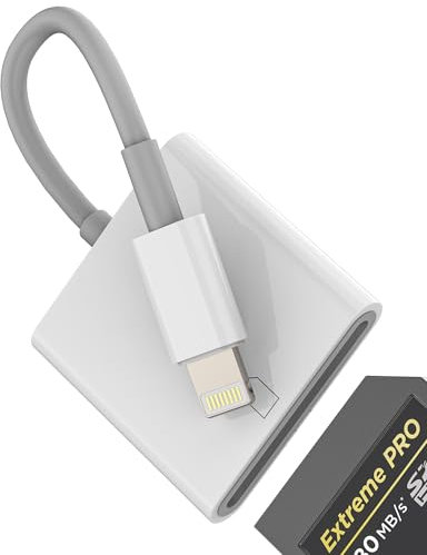 Adapter SD-Speicherkartenleser auf Lightning für iPhone 14 13 Pro für Apple Card Reader Memory Erweiterung Compact Externer Flash für iPad Telefon Fotoübertragung Gerät Tablet Stecker