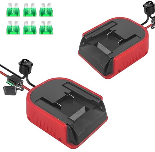 2Packs Power Wheel Adapter for Worx 20V 4-PIN Battery Adapter Conversion Kit with Fuses and Wire Clamps,14AWG Wire, Power Connector for DIY Ride on Truck, RC Car Toys and Robotics