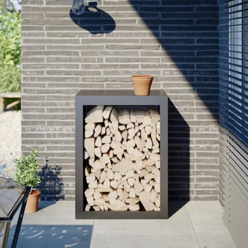 BOWEKAM Home & Garden Kaminholzregal Anthrazit 60x40x80 cm Stahlmöbel Wahl