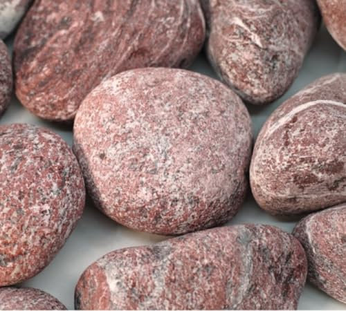 Nif-Stone Hochwertige Garten Dekosteine 20 kg, Natürliche Ziersteine 2-4 cm, Bordeaux, Geeignet für Garten, Wege, Aquarien & Blumenbeete