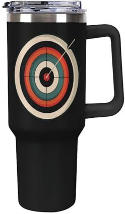 Bullseyes Target Bulls Eyes 40 Oz Tumbler with Handle Stainless Steel Insulated Cup Travel Coffee Mug Water Bottle Car Cup 40oz