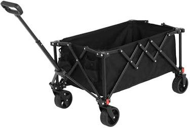Seyakany Chariot de Courses, brouette Jardin avec poignée réglable, Le Shopping, Le Sport et la pêche, 77 x 48 x 45, Noir