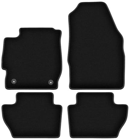 Wielganizator Velours Fußmatten passend für Ford Ka+ (2014-) | Qualität: Basic - Genaue Passform, rutschfeste Untregrund 4-teilig - Schwarz