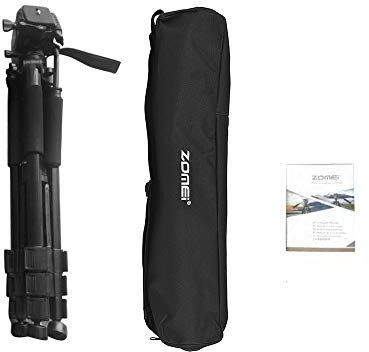 Qukaim ZOMEI Q310 Profional Aluminum Alloy Camera Video Tripod, 4-Section Extendable Monopod with Fluid Damping Head, Flip Buckle Design, Max Load Capacity 10kg