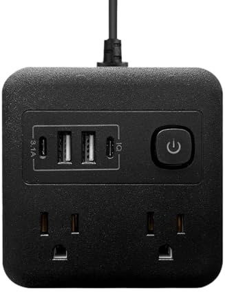 Toma De Corriente para Viaje,Alargador de Enchufe 8 en 1 - Base De Carga De Escritorio con Cable De 1.8 M para Viaje Hogar Dormitorio