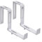 Entgoinggo Ganci regolabili per vasi da fiori in ferro, supporto per fioriere, supporto per ringhiere, supporto per piante da balcone, colore bianco, confezione da 2