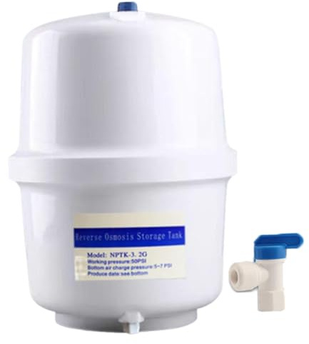 Qianly Tanque Presurizado de Agua Especialmente Diseñado para Sistemas de Ósmosis Inversa Expansión Y Almacenamiento con Filtración Adecuada para Uso Domésti, Válvula de Bola de 9.5 Mm
