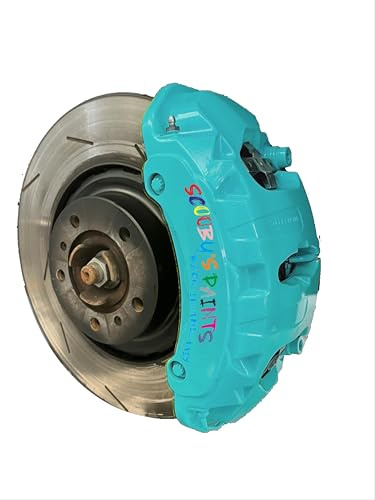 SCOOBYS PAINTS BACK IN THE MIX Premium High Heat Resistant Brake Caliper Paint, 400ml Aerosol Spray, Multi-Color Metallic Finish, Engine and Wheel Restoration (Turquoise Torpedo)