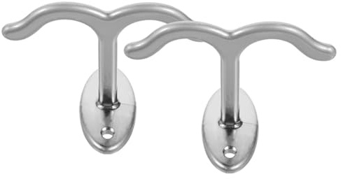 FOMIYES 2pcs Matte White Zinc Alloy Double Ceiling Hooks Heavy Duty Hanging Plant and Bird Cage Hooks for Bathroom Kitchen Garage Storage