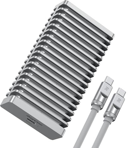 RayCue 80Gbps M.2 NVMe SSD Enclosure with Cooling Fan, Compatible with Thunderbolt 5/4/3, USB 4.0/3.2/3.0/2.0 M-Key/(M&B) Key NVMe 2280 SSD up to 8TB