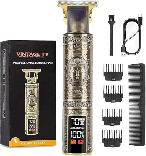 Beard Trimmer Men and Hair Clippers Men, Professional Cordless Hair Trimmer with LCD Display, Precision Detailer, Long-Lasting Battery for Haircuts & Grooming, Gifts for Men