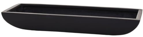 VIVANNO Pflanzschale Blumenschale Deko Schale aus Fiberglas Zoey 64 cm, wetterfest und frostsicher, für Innen und Außen, Anthrazit