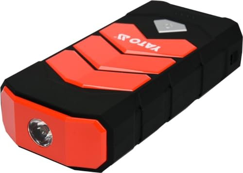 YATO Profi Powerbank mit Jumpstarter 200A/400A/9000 mAh | 5V/2A USB | 12V 3,5A | Notlicht | Tragbare Auto Starthilfe Autobatterie Anlasser Taschenlamp