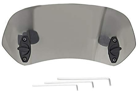 DEWIN Motorrad Windschild, Windschild Motorrad Einstellbare Clip On Windschutzscheibe Windabweiser Windschutzscheibe Zubehör Tawny