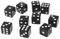 DONGMIAN 10 Stück 16 mm Acryl-Würfel, schwarz/weiß, 6-seitig, Casino-Poker-Spiel-Bar-Party-Würfel