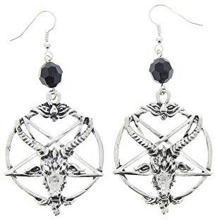 Zac's Alter Ego Ram Pentagram Earrings - Alternative Gothic Jewellery