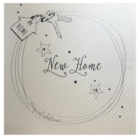 WHITE COTTON CARDS - Biglietto fatto a mano per la nuova casa, motivo casa nuova, B254,16 cm x 16 cm