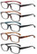 5 Pack Lesebrille Herren Damen,Hochwertig Federscharniere Brillen Komfortabel Rechteckig Super Lesehilfe fur Manner und Frauen (5 Farbe Mischen, 0.5)