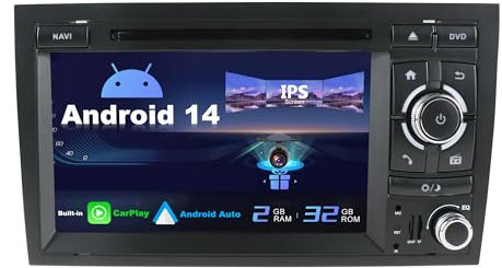 SXAUTO Android 14 Autoradio Passt für A4/B6/B7/S4/RS4/Seat Exeo - Rückfahrkamera Canbus KOSTENLOS - [2G+32G] - 7 Zoll - 2 Din - DAB Lenkradsteuerung 4G WiFi BT5.0 Carplay Android Auto Fast-Boot