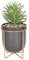 Sleepdown Halo Green Leaf Grey Pot Stand Artificial Faux Plant for Home Office Bathroom Decor Indoor Decoration Aesthetics, Medium