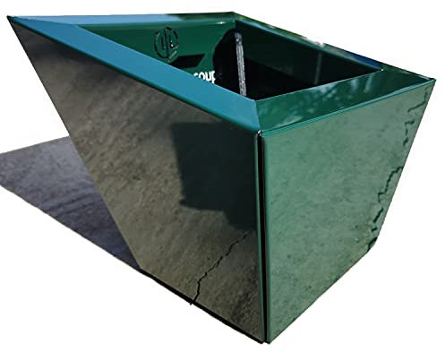 InterLock Pot de Fleurs en Aluminium-Composite, Couleur (Vert Mousse Brillant), Pan coupé évasé, Dimensions au Sol 20x20 cm Hauteur 30-25-20 cm Fabrication française by