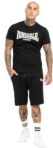 Lonsdale Herren-Set aus Baumwoll-T-Shirt & Shorts, Reise-& Freizeitoutfit | Regular-Fit-Shorts mit 3 Taschen,T-Shirt mit Rundhalsausschnitt,leichtes Sommeroutfit für Fitnessstudio,Training & den Alltag