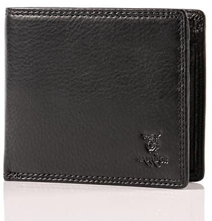 MATADOR Geldtasche Herren Leder #Sydney mit edler Geschenk Box, Elegantes Portmonee RFID Schutz, Luxus Geldbörse Herren Leder Schwarz Viele Kartenfächer in Schwarz Nappa