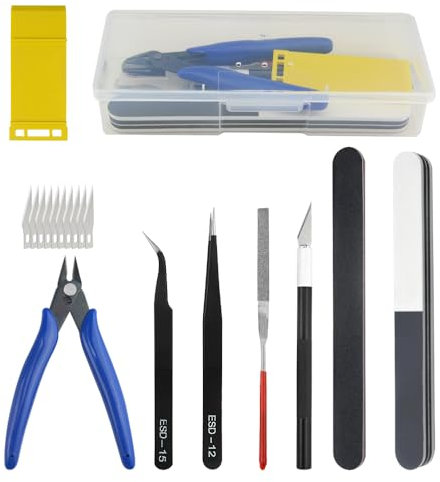BGTXINGI 13Pcs Modeler Basic Tools Craft Set Gundam Model Tool Assemble Car Model Hobby Building Repairing and Fixing DIY Craft Kit with Plastic Box