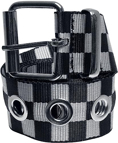 Urban Classics Unisex Checker Belt With Eyelets black/white, L/XL