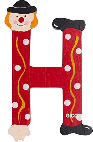 Holzbuchstaben Name Kinderzimmer groß Deko für die Tür, lustige Clowns, A-Z, Höhe ca. 9 cm, Holz Buchstabe 7361 (H)