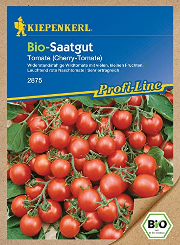 Kiepenkerl Profi-Line BIO Cherry-Wildtomatensamen 2875 - Widerstandsfähige Wildtomate - sehr ertragreich - Inhalt für 10 Korn - Gemüsesamen, Saatgut