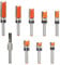 Sinoprotools Router Bits Set,9PCS Flush Trim Pattern Template Router Bit,1/4 Shank Bearing Trimmer&Profiler,Straight Flush Trim Bit for Wood Strgiht Cutting,Small Jointing,Trimming