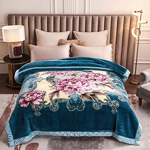 LGYKUMEG Koreanische Nerzdecke für den Winter,200x230cm Weiche und warme 2-lagige Wendebettdecke für den Herbst-Winter,4kg