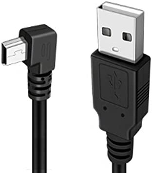YSJJZRL Cavo Mini USB da 90 Gradi, Mini USB B da 90° Maschio a USB 2.0 Maschio Cavo di Prolunga per Ricarica Sincronizzazione Dati per Dash Cam GPS (1,5 M,Giusto)