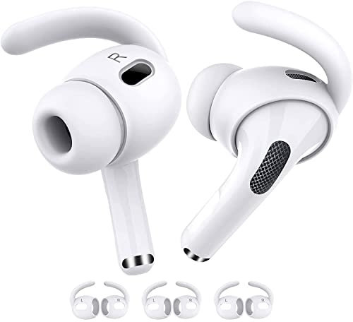 Ohrhaken Anti-Rutsch Ohrabdeckungen Zubehör Kompatibel mit Airpod Pro 2, 2nd Generation (2022) - 3 Paar (Weiß)